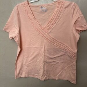 classic elements top 16W Peach With Sequin Detail Stretch